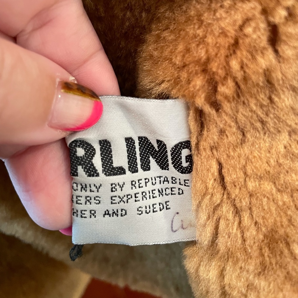 Fantazia Camel Shearling Zip Front Coat - Size S. - Picture 8 of 16